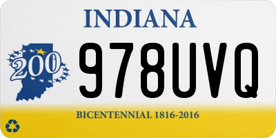 IN license plate 978UVQ