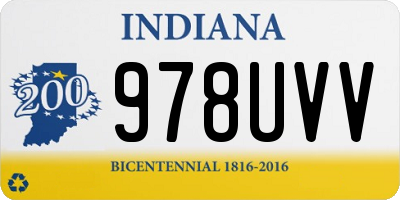 IN license plate 978UVV