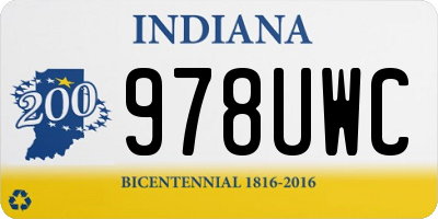 IN license plate 978UWC