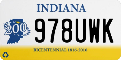 IN license plate 978UWK