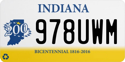 IN license plate 978UWM