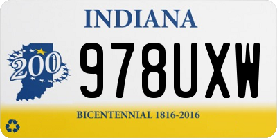 IN license plate 978UXW