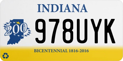 IN license plate 978UYK
