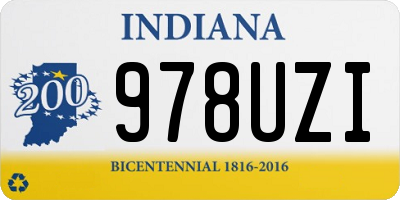IN license plate 978UZI