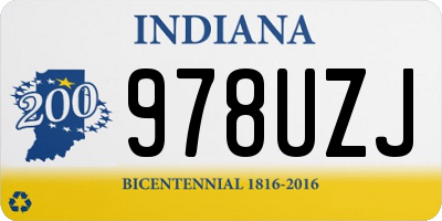 IN license plate 978UZJ