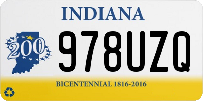 IN license plate 978UZQ