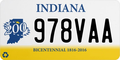 IN license plate 978VAA