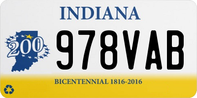 IN license plate 978VAB