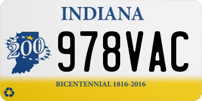 IN license plate 978VAC