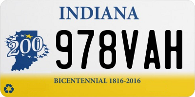 IN license plate 978VAH