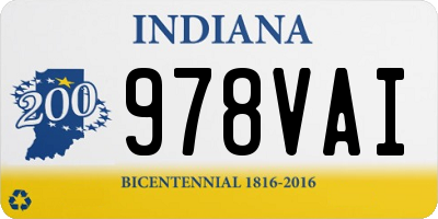 IN license plate 978VAI