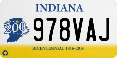IN license plate 978VAJ