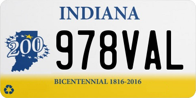 IN license plate 978VAL