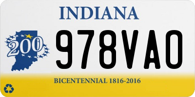 IN license plate 978VAO