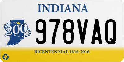 IN license plate 978VAQ