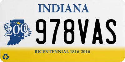 IN license plate 978VAS