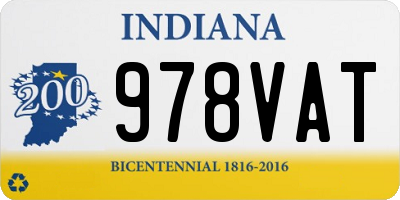 IN license plate 978VAT