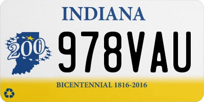 IN license plate 978VAU