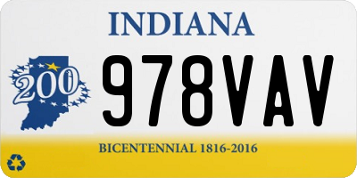 IN license plate 978VAV