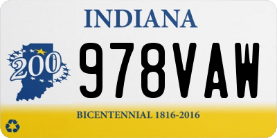 IN license plate 978VAW