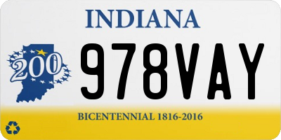 IN license plate 978VAY