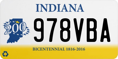 IN license plate 978VBA