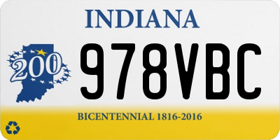 IN license plate 978VBC