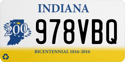 IN license plate 978VBQ