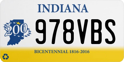IN license plate 978VBS