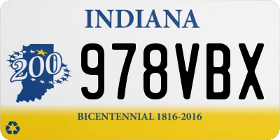 IN license plate 978VBX