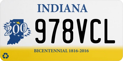 IN license plate 978VCL