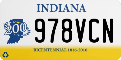 IN license plate 978VCN
