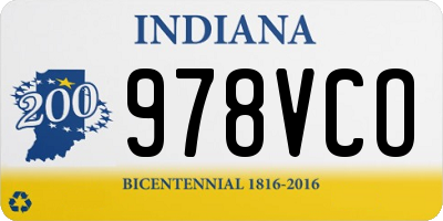 IN license plate 978VCO