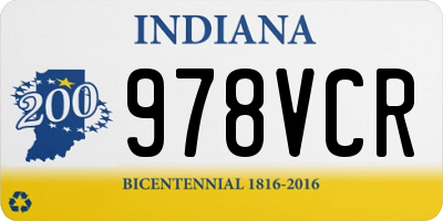 IN license plate 978VCR