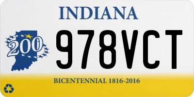 IN license plate 978VCT