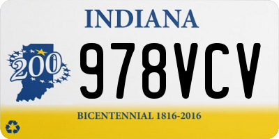 IN license plate 978VCV