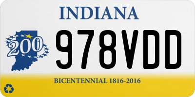 IN license plate 978VDD