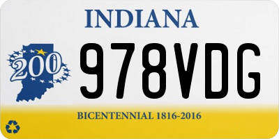 IN license plate 978VDG