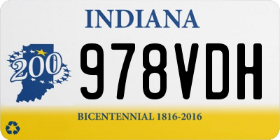 IN license plate 978VDH