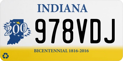IN license plate 978VDJ