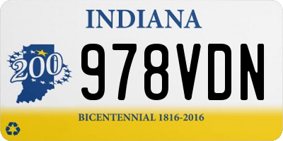 IN license plate 978VDN