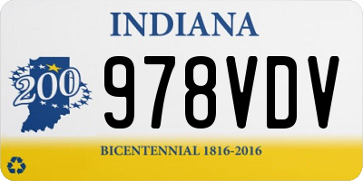 IN license plate 978VDV