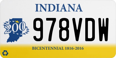 IN license plate 978VDW
