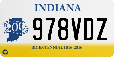 IN license plate 978VDZ