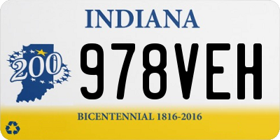 IN license plate 978VEH