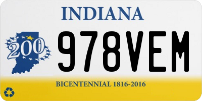 IN license plate 978VEM