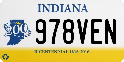 IN license plate 978VEN