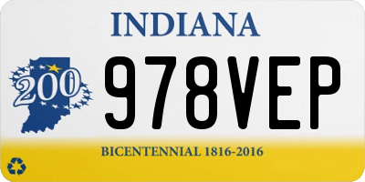 IN license plate 978VEP
