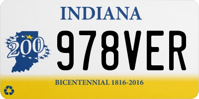 IN license plate 978VER