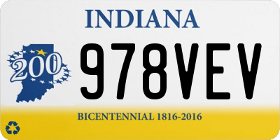 IN license plate 978VEV